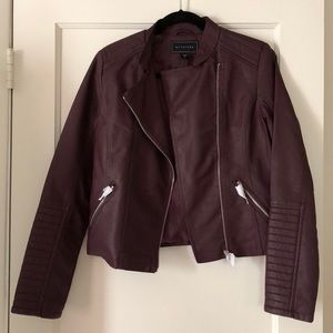 Metaphor burgundy colored bomber jacket NWT